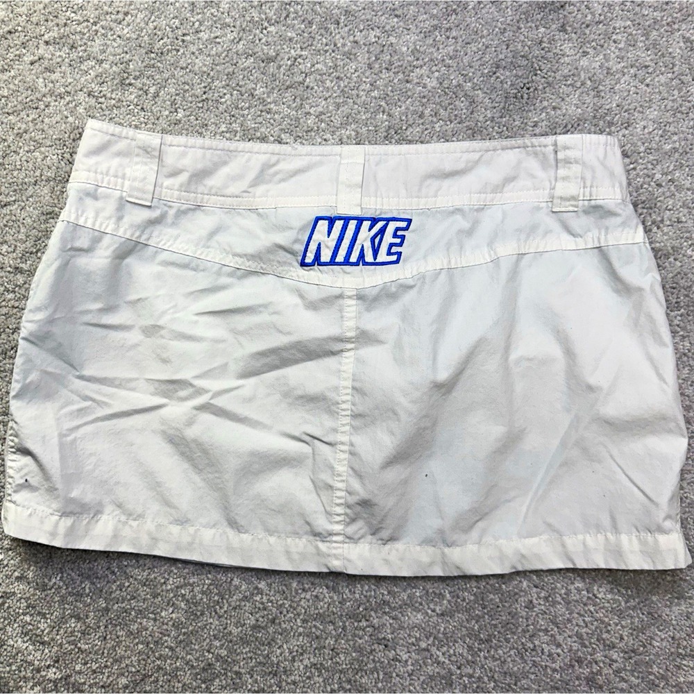 Vintage Nike Women's Sz 10 White Skort Golf Cargo Tennis Skirt Embroidered Logo
